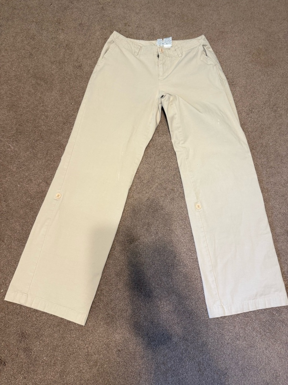Izod Khaki Wide-Leg Chinos